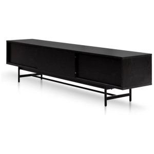 Christie 2.1m Wooden TV Entertainment Unit - Full Black by Interior Secrets - AfterPay Available