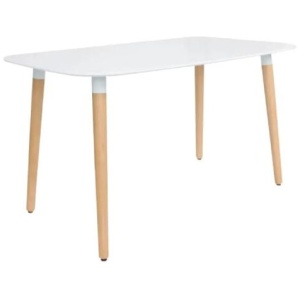 Cleveland Rectangular Scandinavian Wooden Kitchen Dining Table 130cm - White Top