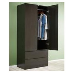 Como 2 Door Wardrobe Black 2 Door Robe