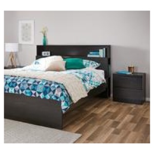 Como Bedside Table Black 2 Drawer