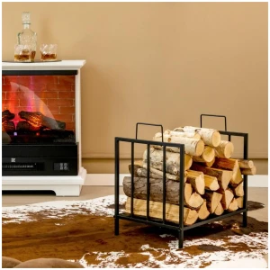 CostwayFirewood Log Rack with Convenient Handle for Fireplace, Stove, Fire Pit
