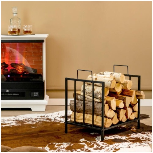 CostwayFirewood Log Rack with Convenient Handle for Fireplace, Stove, Fire Pit