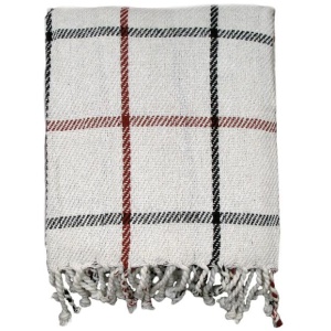 Cotton Fringe Throw Checkered