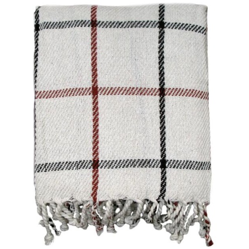 Cotton Fringe Throw Checkered