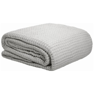 Cotton Waffle Blanket Silver Single