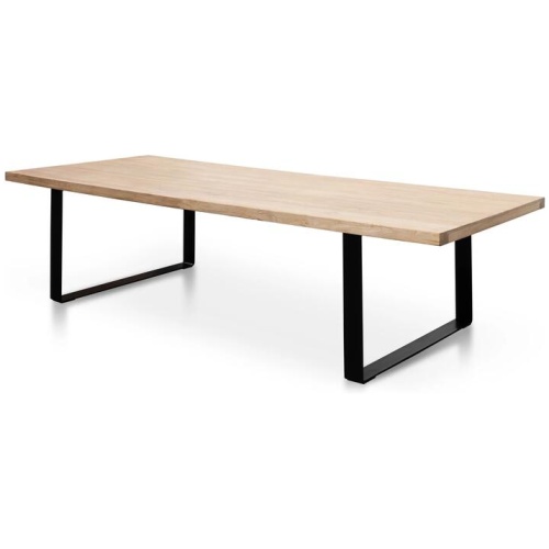 Dalton Reclaimed Elm Wood Dining Table 3m - Rustic Natural - Thick Top by Interior Secrets - AfterPay Available