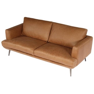 Delma 2.5 Seater Leather Sofa, Hazelnut Tan