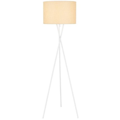 Denise Floor Lamp, White Matte, Wheat