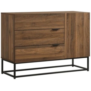 Design Square Allison Sideboard Buffet Unit Storage Cabinet W/ 3-Drawers - Walnut