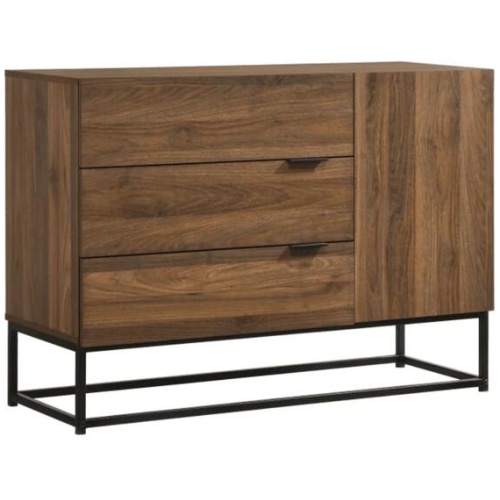 Design Square Allison Sideboard Buffet Unit Storage Cabinet W/ 3-Drawers - Walnut