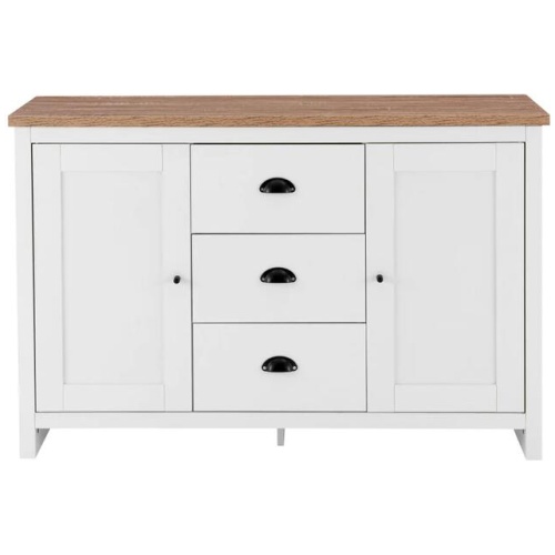 Design Square Ari Modern Sideboard Dresser Buffet Unit Storage Cabinet - Oak & White