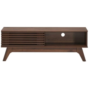 Design Square Camille Wooden Lowline Entertainment Unit TV Stand 120cm W/ 1-Door - Walnut