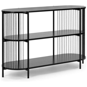 Design Square Connell Modern Sideboard Buffet Unit W/ 3- Open Shelf Oval - Black