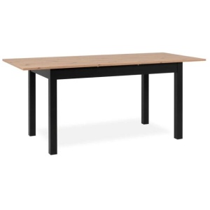 Design Square Elena Wooden Extendable Square Rectangular Dining Table 140-180cm - Black/Oak