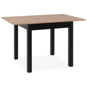 Design Square Elena Wooden Extendable Square Rectangular Dining Table 80-120cm - Black/Oak