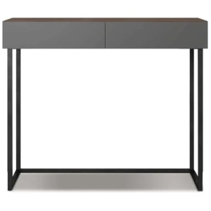 Design Square Greyson Modern Hallway Console Hall Table W/ 2-Drawers - Walnut/Grey