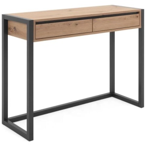 Design Square Henry Hallway Console Hall Table W/ 2-Drawers - Natural/Black
