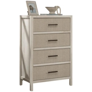 Design Square Isla Chest Of 4-Drawers Tallboy Storage Cabinet - Chalked Chestnut
