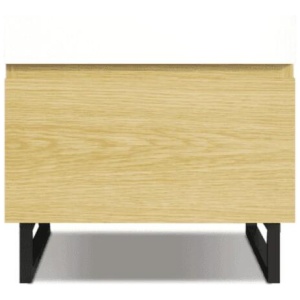 Design Square Jaxon Modern 1- Drawer Bedside Nighstand Side Table - Oak/White