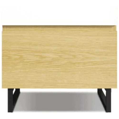 Design Square Jaxon Modern 1- Drawer Bedside Nighstand Side Table - Oak/White