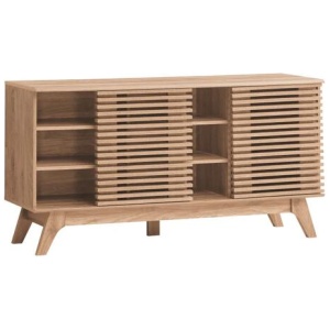 Design Square Karyn Wooden Sideboard Buffet Unit Storage Cabinet W/ 2-Doors - Oak