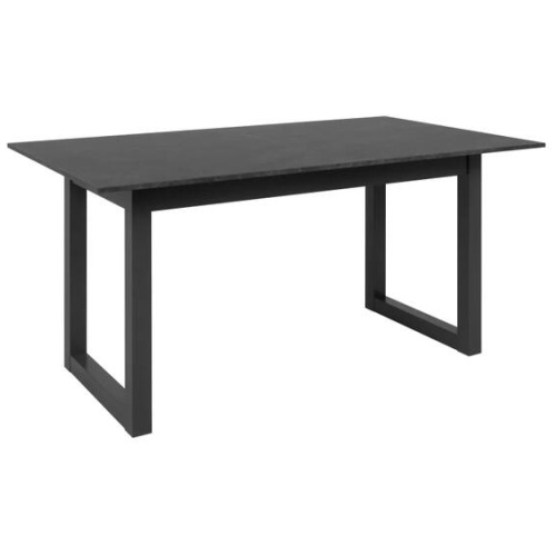 Design Square Kavita Modern wooden Extendable Rectangular Kitchen Dining Table 160-200cm - Black