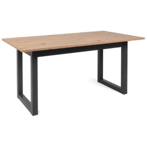 Design Square Kavita Modern wooden Extendable Rectangular Kitchen Dining Table 160-200cm Oak/Black