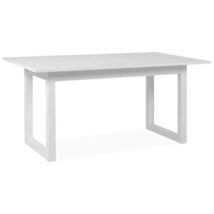 Design Square Kavita Modern wooden Extendable Rectangular Kitchen Dining Table 160-200cm - White