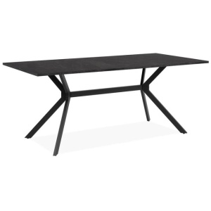 Design Square Kays Modern Rectangular Kitchen Dining Table 180cm Metal Frame Grey/Black