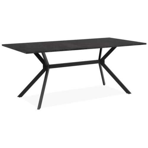 Design Square Kays Modern Rectangular Kitchen Dining Table 180cm Metal Frame Grey/Black
