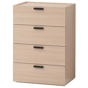 Design Square Keith Chest Of 4-Drawers Tallboy Storage Cabinet - Oak