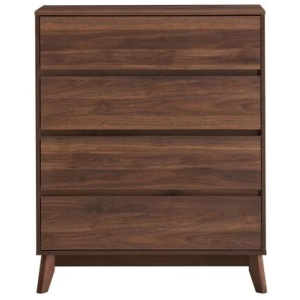 Design Square Killian Chest Of 4-Drawers Tallboy Storage Cabinet - Walnut