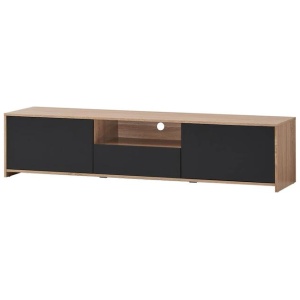 Design Square Londyn TV Stand Entertainment Unit W/ 2-Doors 1-Drawer - Oak/Black