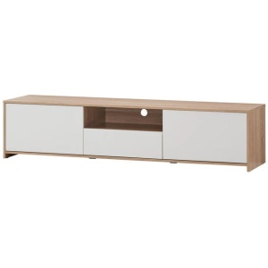 Design Square Londyn TV Stand Entertainment Unit W/ 2-Doors 1-Drawer - Oak/White