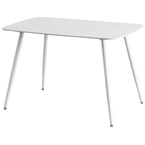 Design Square Modern Kitchen Dining Table Rectangular Ceramic Top 140cm White