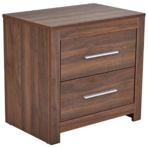 Design Square Modern Wooden BedSide Side Table Nightstand - Walnut