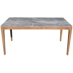 Design Square Rectangle Wooden Dining Table 160cm Paladina Look - Walnut & Grey