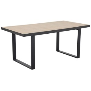 Design Square Stylish Rectangular Wooden Kitchen Dining Table 180cm Natural/Black