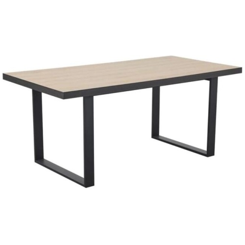 Design Square Stylish Rectangular Wooden Kitchen Dining Table 180cm Natural/Black