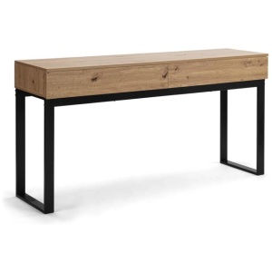 Design Square Talia Hallway Console Hall Table W/ 2-Drawers - Oak/Black