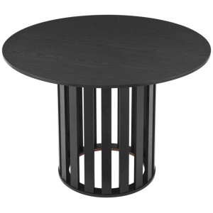 Design Square Ximena Round Wooden Kitchen Dining Table 110cm Black