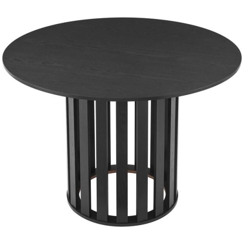 Design Square Ximena Round Wooden Kitchen Dining Table 110cm Black