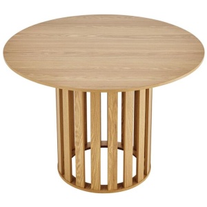 Design Square Ximena Round Wooden Kitchen Dining Table 110cm Oak