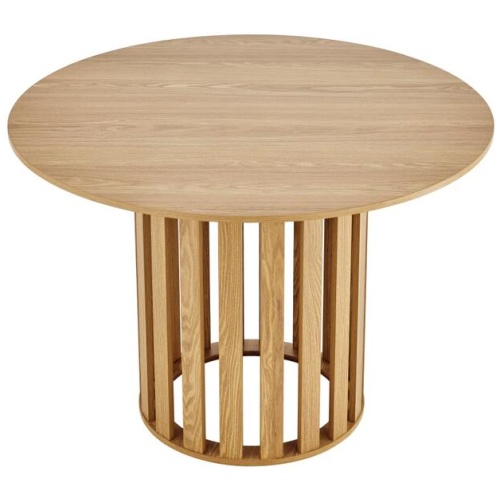 Design Square Ximena Round Wooden Kitchen Dining Table 110cm Oak