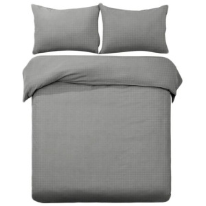 Designer Selection Ascot Embossed Quilt Cover Set Grey Queen