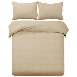 Designer Selection Ascot Embossed Quilt Cover Set Latte Queen