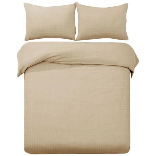 Designer Selection Ascot Embossed Quilt Cover Set Latte Queen