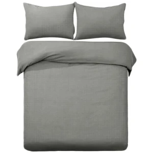 Designer Selection Denver Embossed Quilt Cover Set Grey King