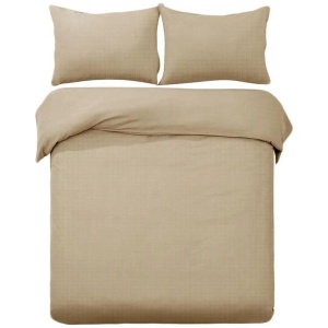 Designer Selection Denver Embossed Quilt Cover Set Latte King