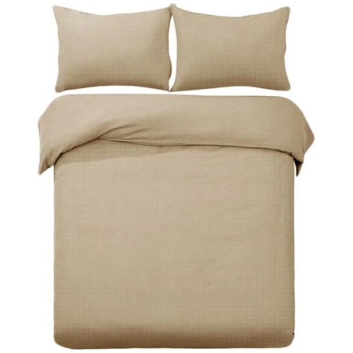 Designer Selection Denver Embossed Quilt Cover Set Latte King
